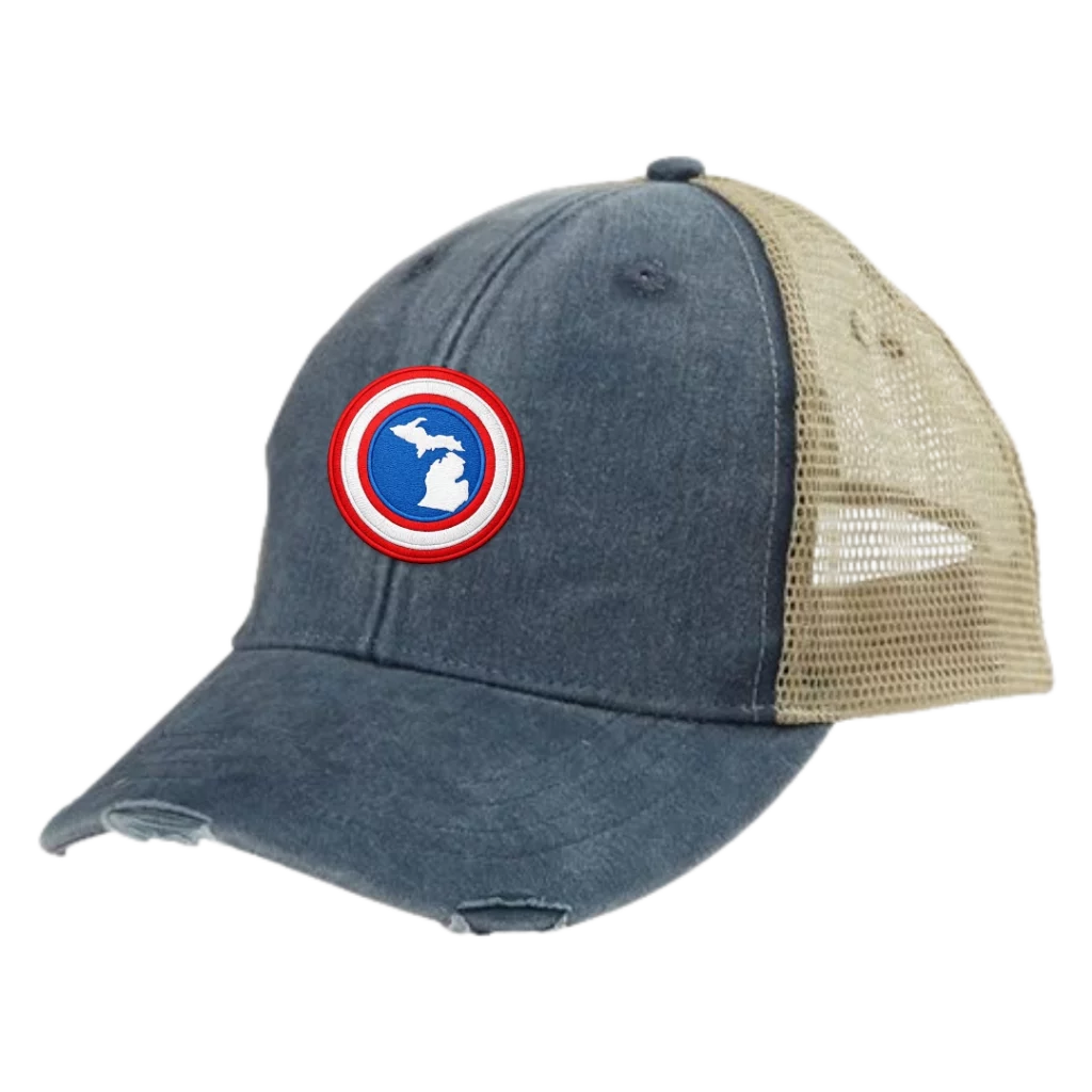 Michigan Shield Distressed Cap
